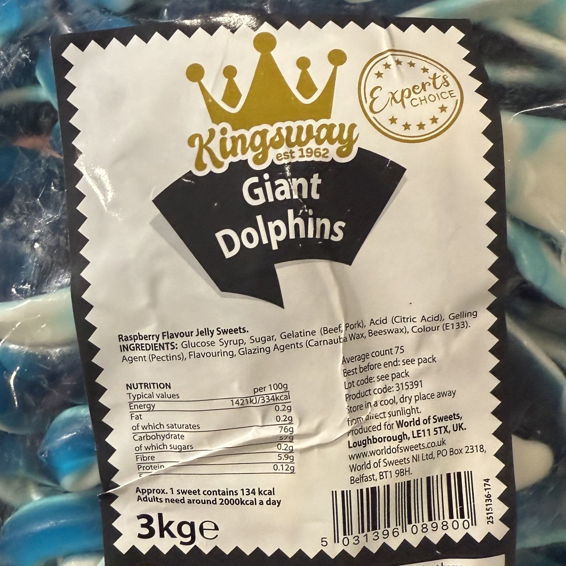 Giant Blue Raspberry Dolphins