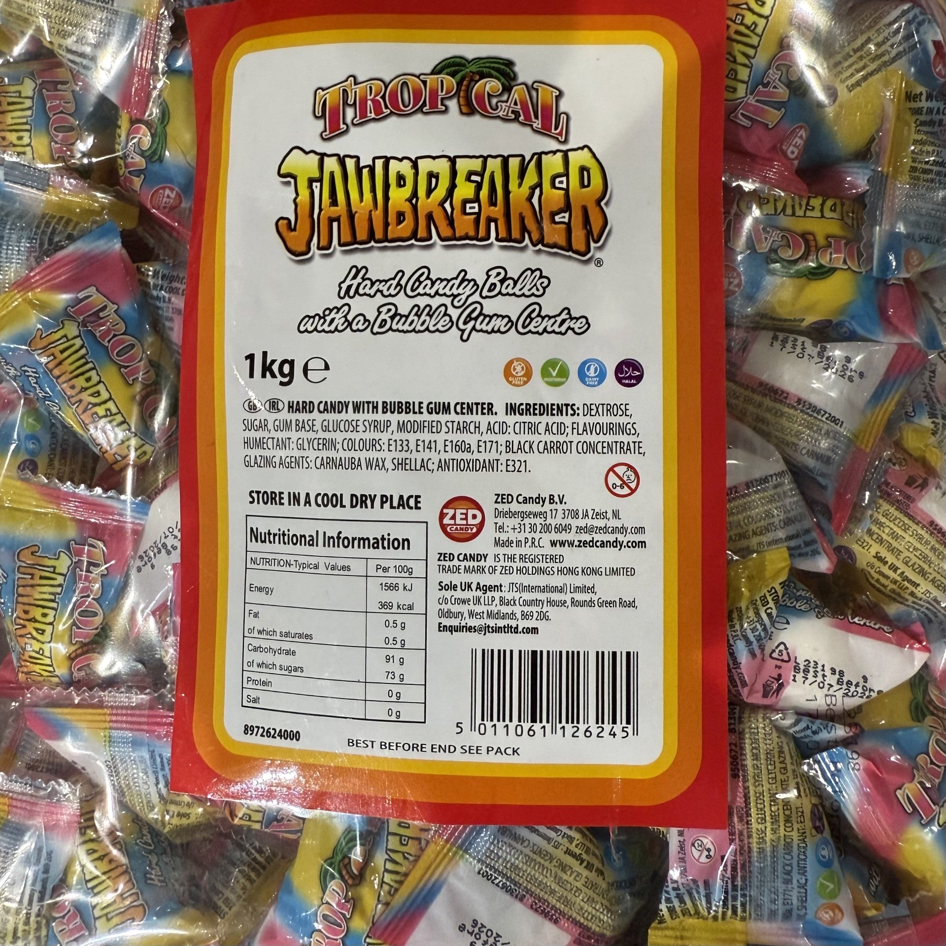 Zed Candy Jawbreakers (Strawberry, Tropical, Sour Cherry)