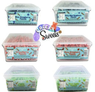 FULL TUB Candy Crave Pencils Fizzy and Non-Fizzy, Strawberry, Blue raspberry and Apple