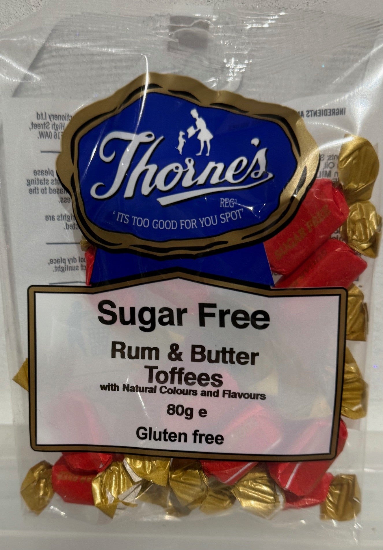 SUGAR FREE (Pear drops, Spearmint Chews, Blackcurrant & Liquorice, Assorted Toffees, Rum 7 Butter Toffee, Everton Mints and Strawberry Sherbets)