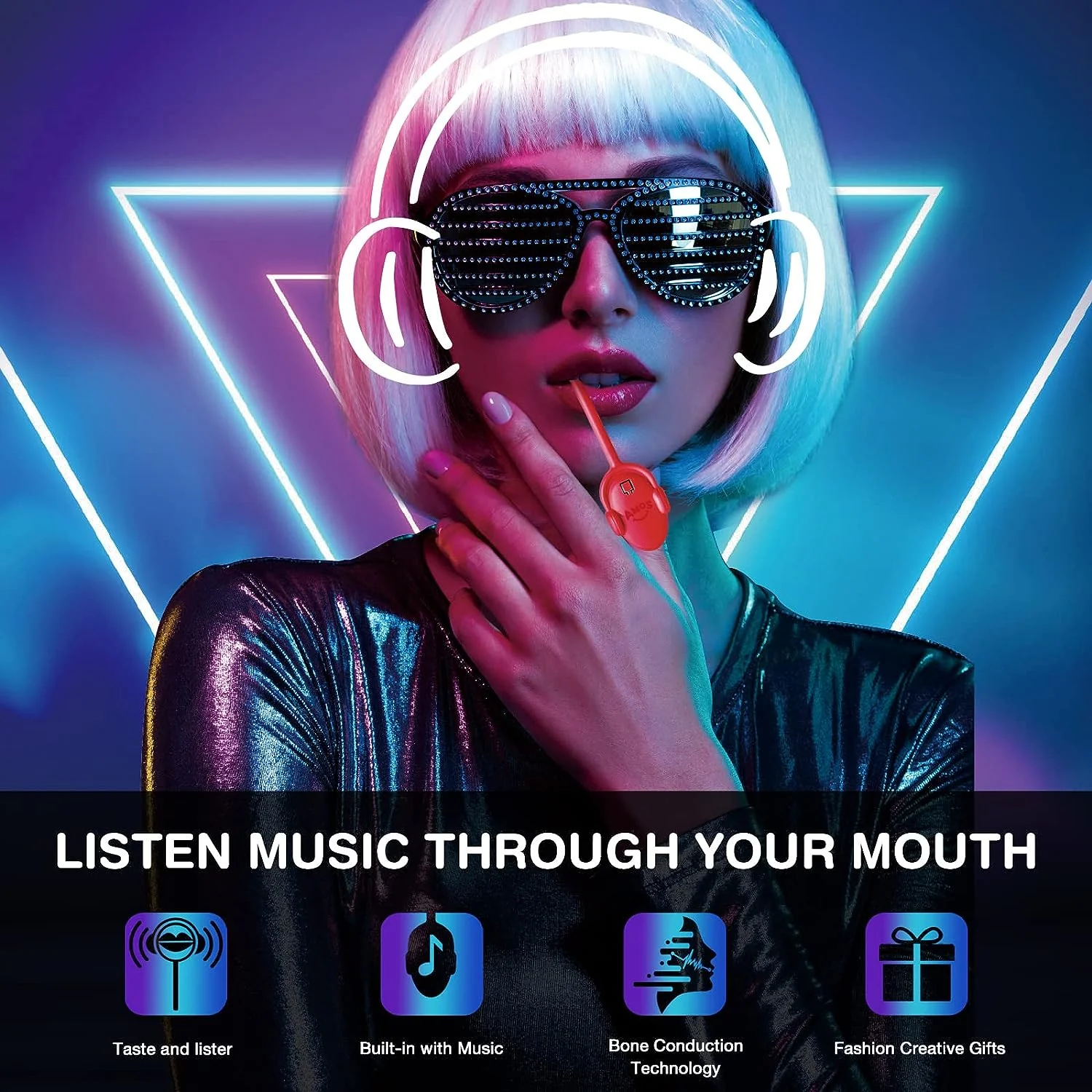 AMOS Audio Lollipop listen to music through your mouth