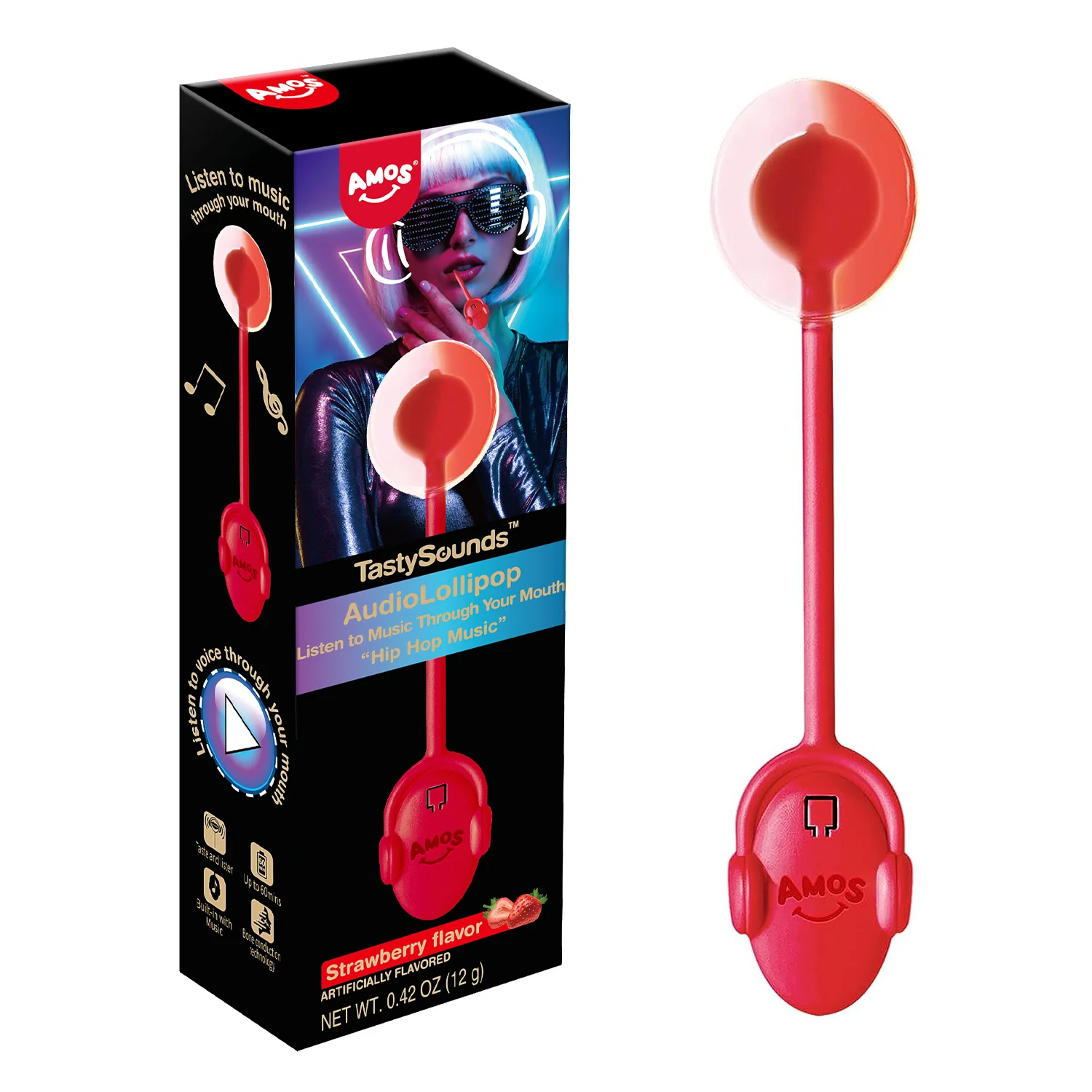 AMOS Audio Lollipop listen to music through your mouth