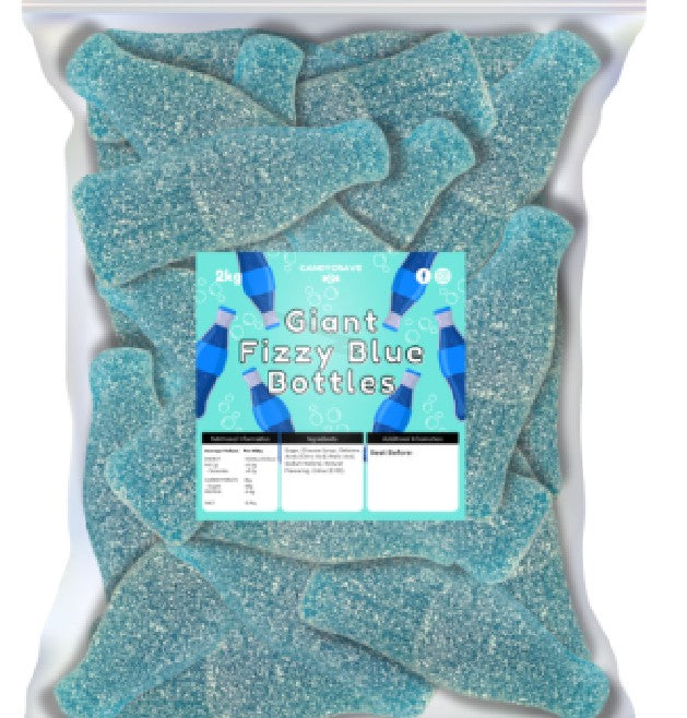 Giant Fizzy Bottles (Blue Raspberry, Bubble Gum, Cherry Cola)