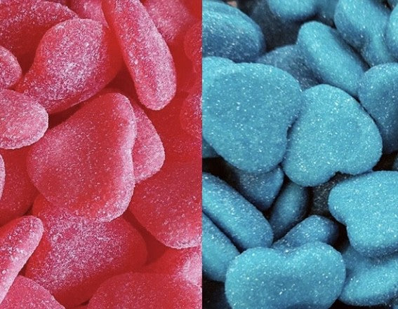 Jelly Filled Hearts (Blue Raspberry, Strawberry)
