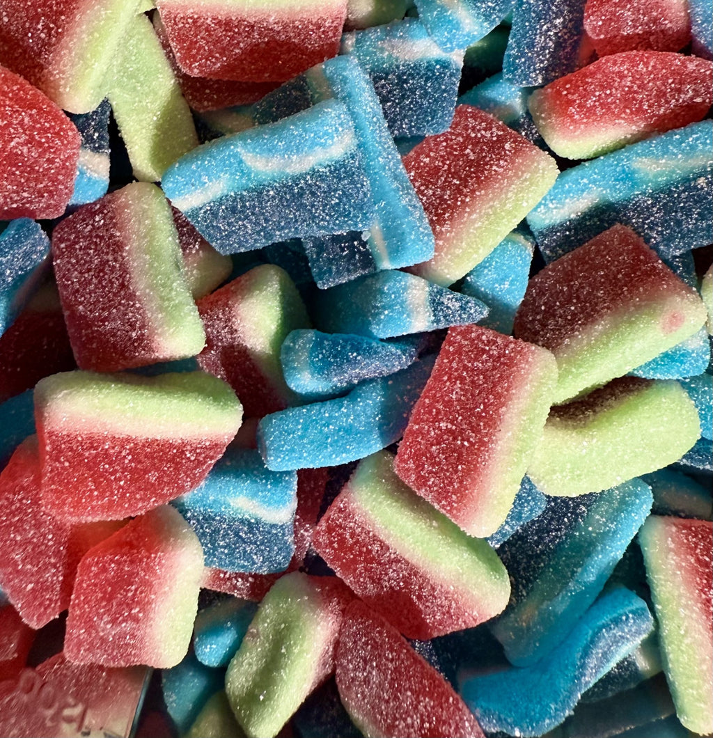 Fizzy Fruit Slices (Watermelon, Blue Raspberry, Strawberry, Lime, Pina Colada, Cherry)