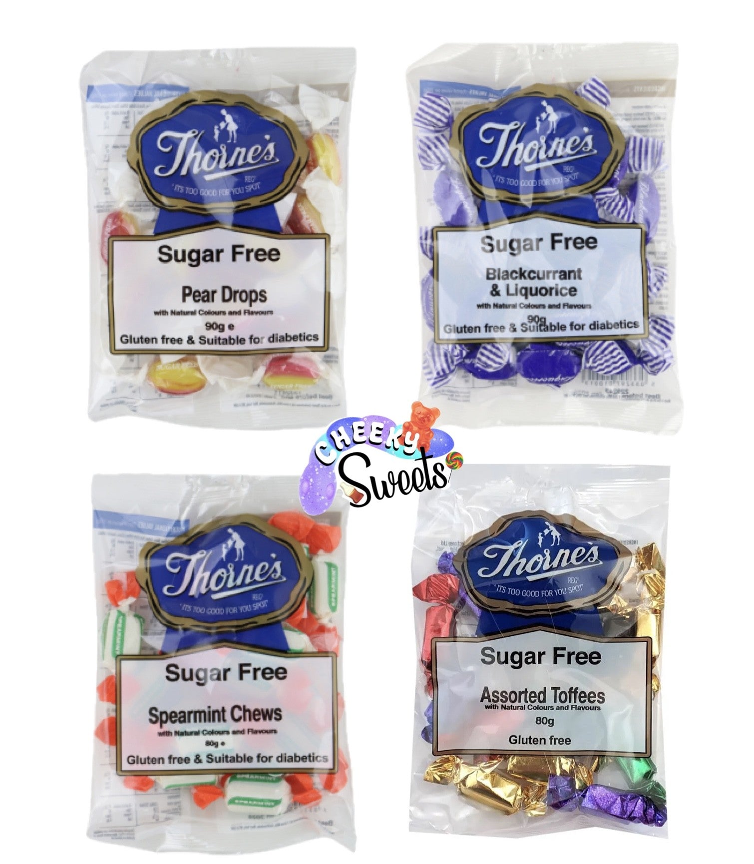 SUGAR FREE (Pear drops, Spearmint Chews, Blackcurrant & Liquorice)