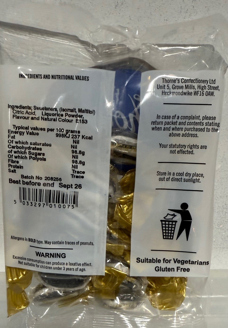SUGAR FREE (Pear drops, Spearmint Chews, Blackcurrant & Liquorice, Assorted Toffees, Rum 7 Butter Toffee, Everton Mints and Strawberry Sherbets)